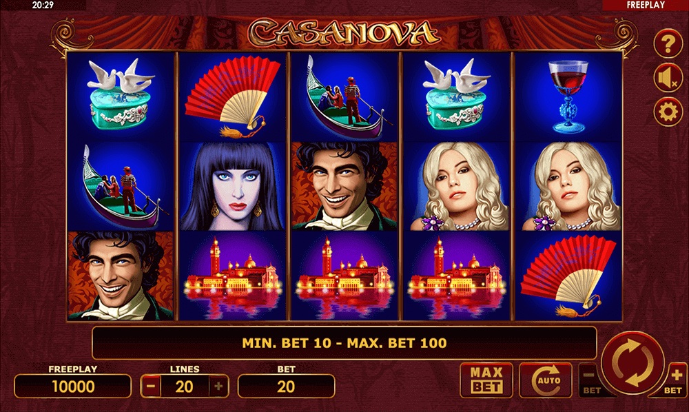 Графика слота Casanova